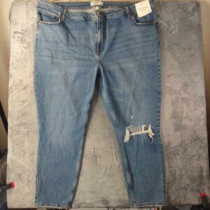 Abercrombie & Fitch The Skinny High Rise Curve Love jeans 37/24 blue ripped knee